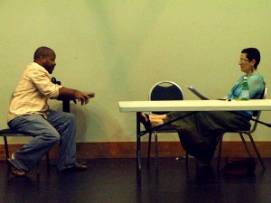 Michael Wayne Rice & Ana-Catrina rehearsing for "An Understudy Play" by Scott Munson