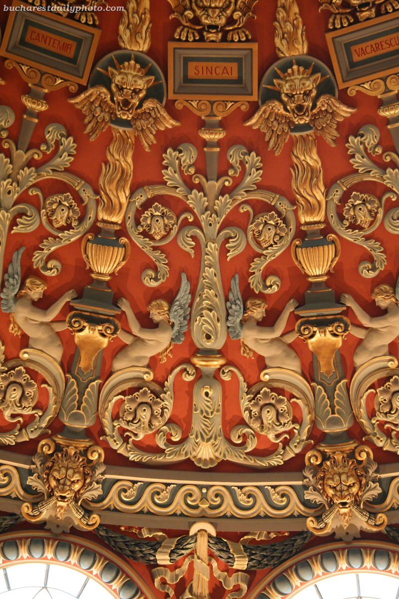 Romanian Athenaeum ceiling detail. Photo bucharestdailyphoto.com